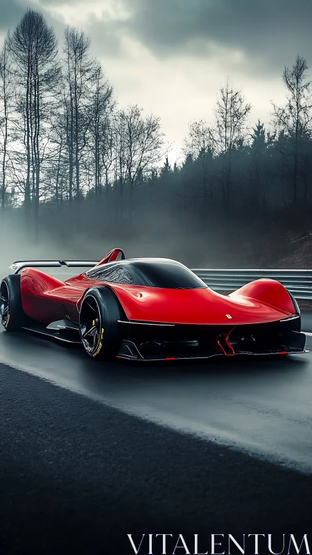 Low-slung red hypercar renders with track-focused aero detailing