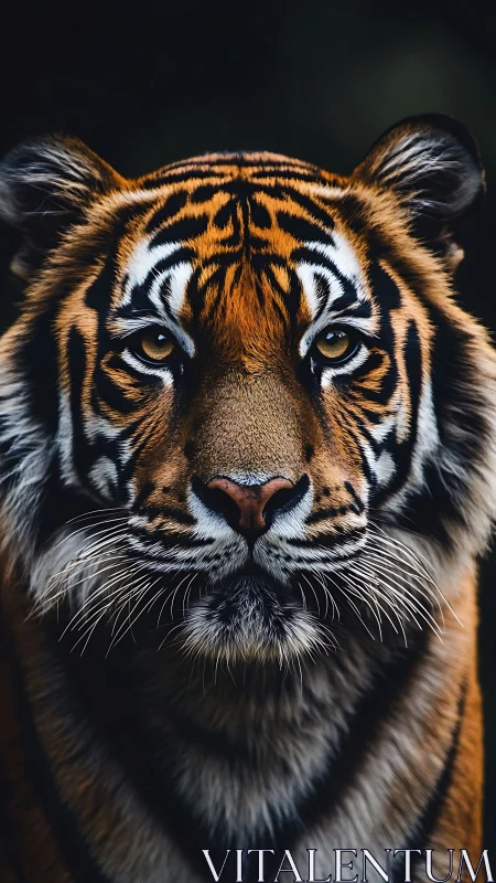 Tiger gaze sharpens the dark like twin molten suns