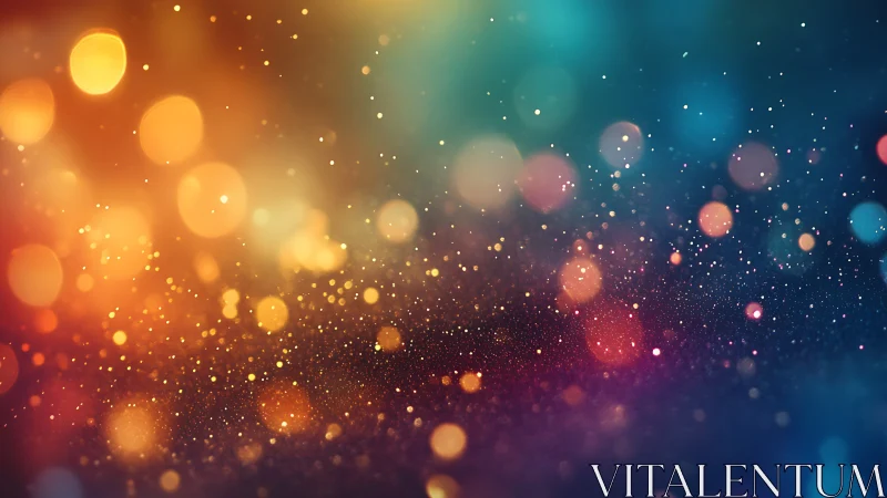Vibrant multicolor bokeh lights on deep gradient background.