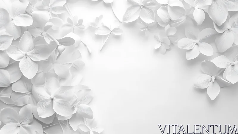 White Floral Composition with Soft Shadow Depth