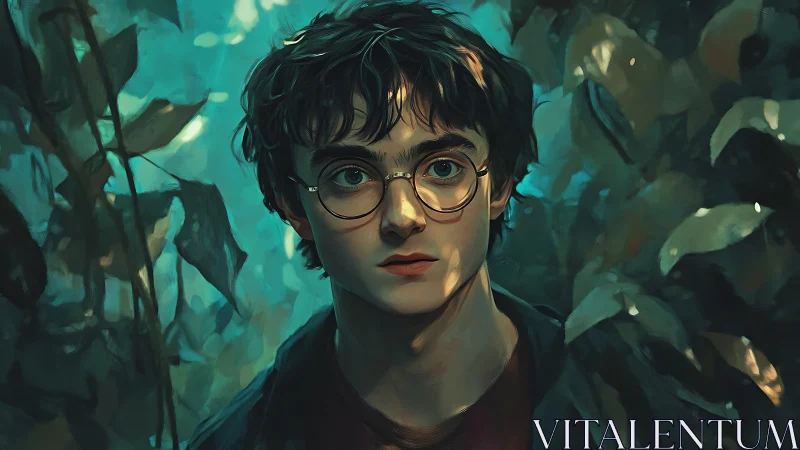 Forest-bathed young wizard listens to the rustling enchantments