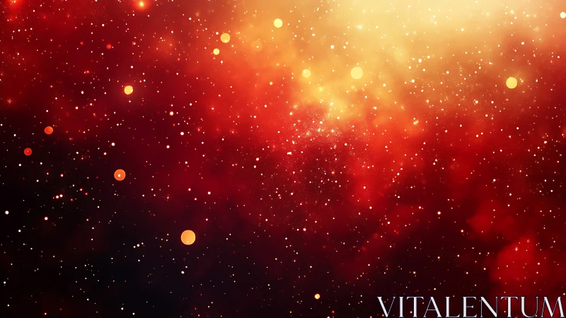 Red and yellow starfield gradient forms dense abstract background