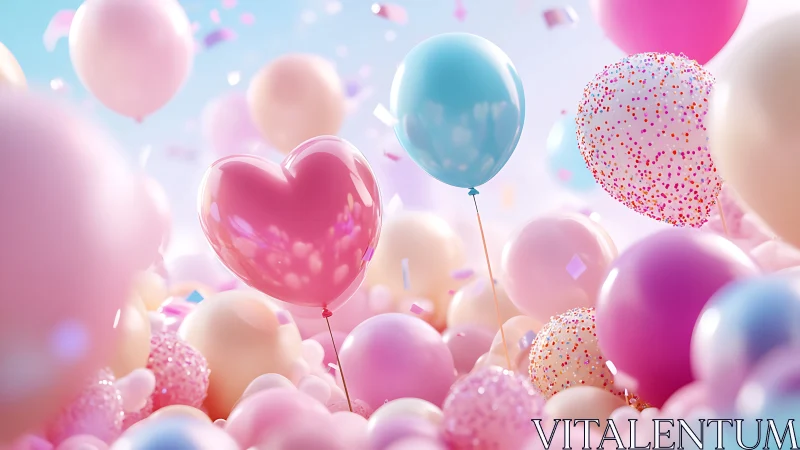 Translucent Heart Balloon with Polychromatic Sphere Array.