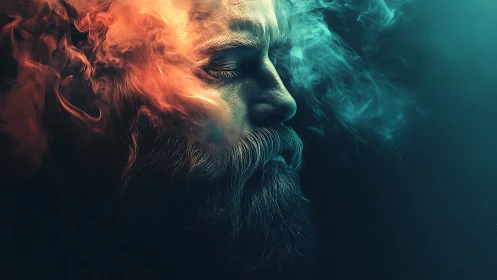 Portrait of quiet fire and cool mist in a dreaming mind.