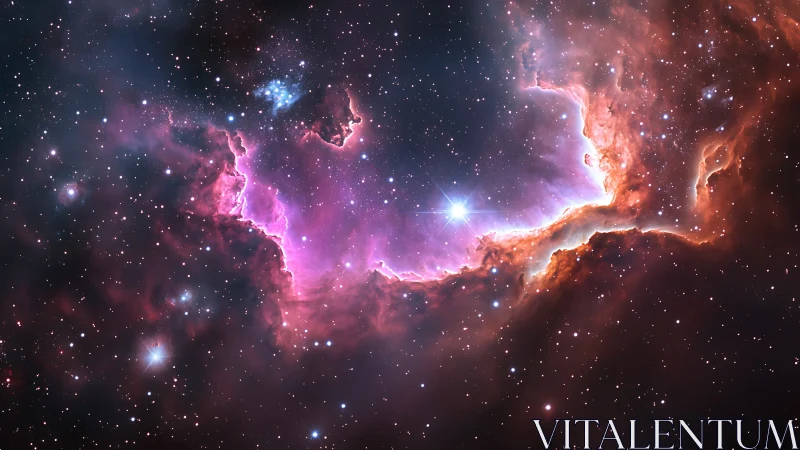 Nebula surf glows in cosmic violet and ember-lit curls.