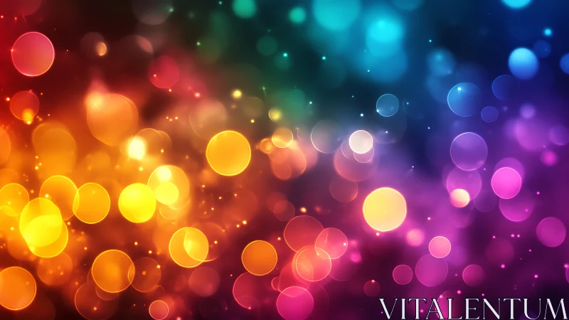 Multicolor bokeh light field forms a radiant abstract gradient