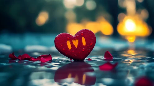 Luminous Heart Resting in Twilight's Tender Embrace