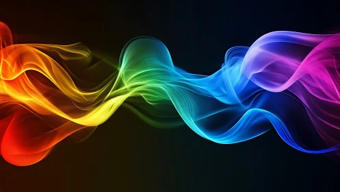 Spectral light waveforms in continuous multicolor flowing ribbons
