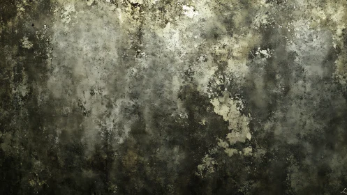 Timeworn patina wall dissolving into misty urban shadow.