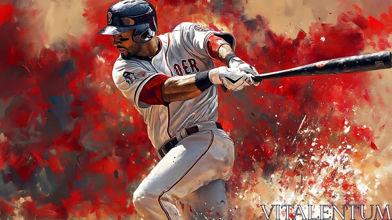 Dynamic baseball slugger rendered in high-energy digital strokes