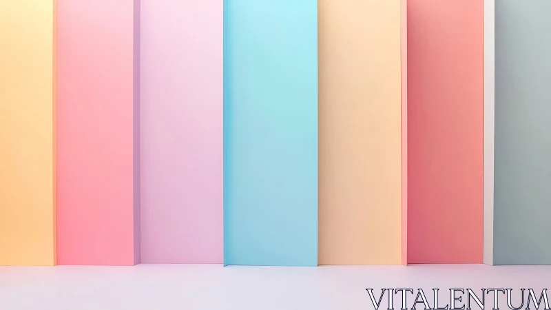 Pastel pillars quietly parade in a soft geometric rhythm