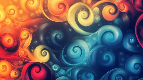 Multicolor spiral vortices form dense fractal field with smooth gradients