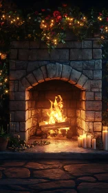Glowing Fireplace Magic: Cozy Holiday Warmth Awaits