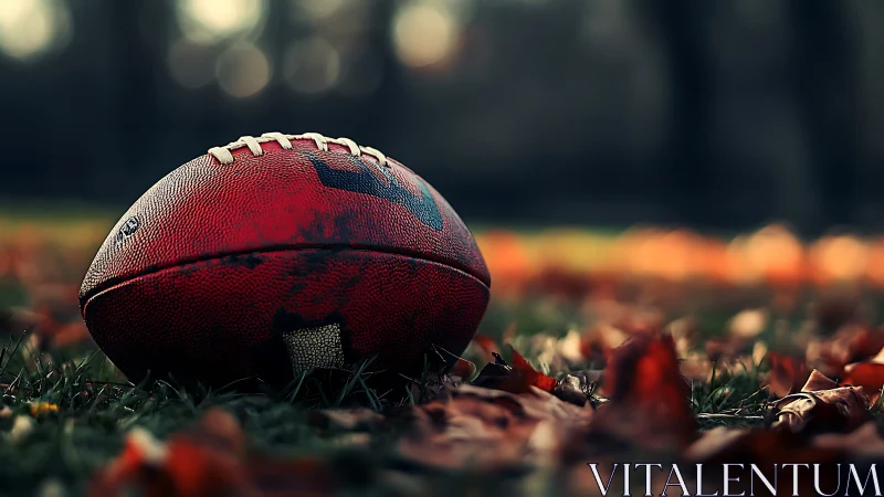 Autumn-soaked football waits quietly for the next kickoff dream