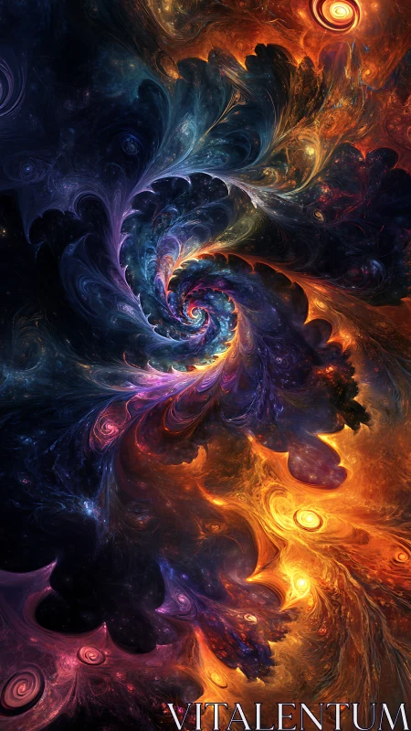 Swirling cosmic colors dancing through a dreamy galaxy spiral.