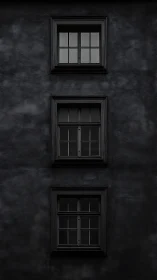 Monochrome facade study with vertically aligned triple windows.