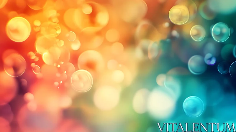 Glowing rainbow bubbles drifting through dreamy soft light.