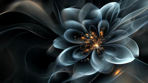 Starlit glass blossom exploding with luminous cosmic embers.