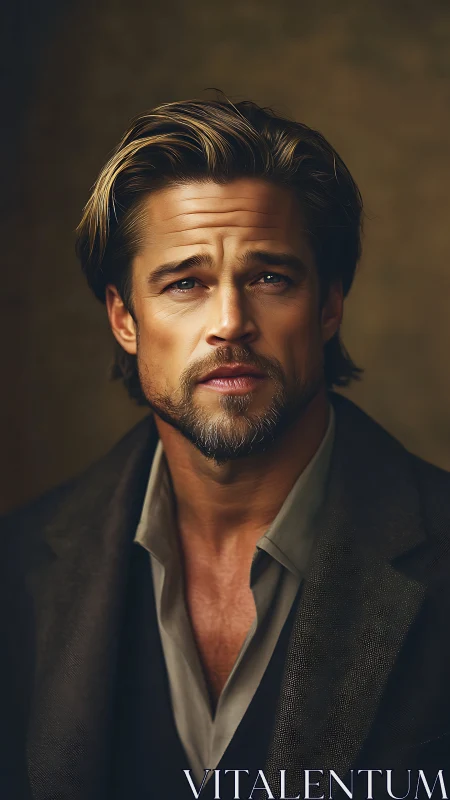 Handsome middle‑aged man in soft studio portrait lighting.