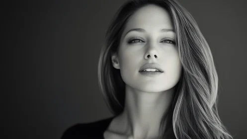 Monochrome close-up portrait renders soft directional lighting