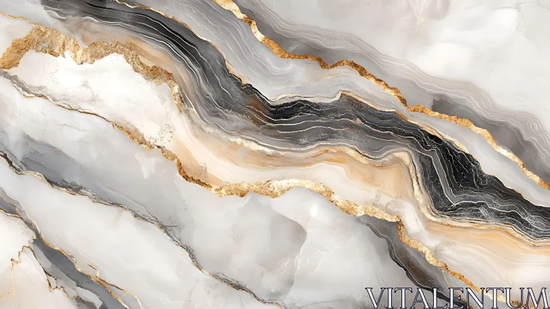 Elegant Abstract Marble Texture with Gold Veins, Modern Art Style.