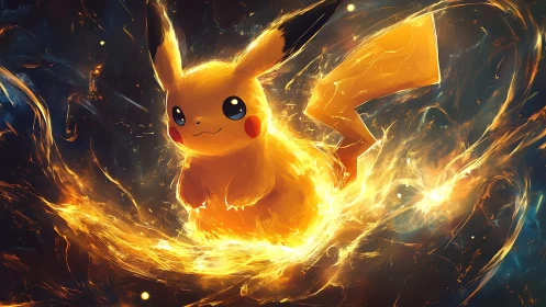 Electric creature channels blazing golden plasma storm.