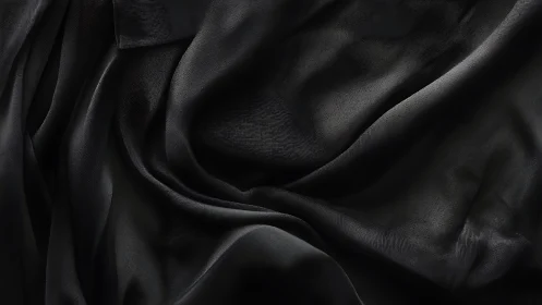 Velvet Shadows Dance Across Black Silk Fabric.