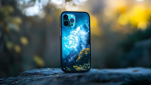 Premium smartphone displays underwater seascape wallpaper design