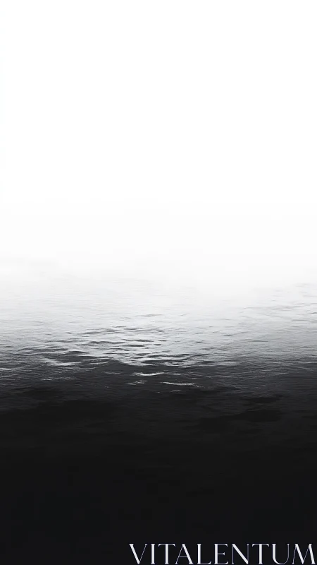 Monochrome water surface fades from bright white to deep black