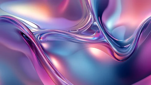 Liquid chrome waves glow in iridescent neon gradients.