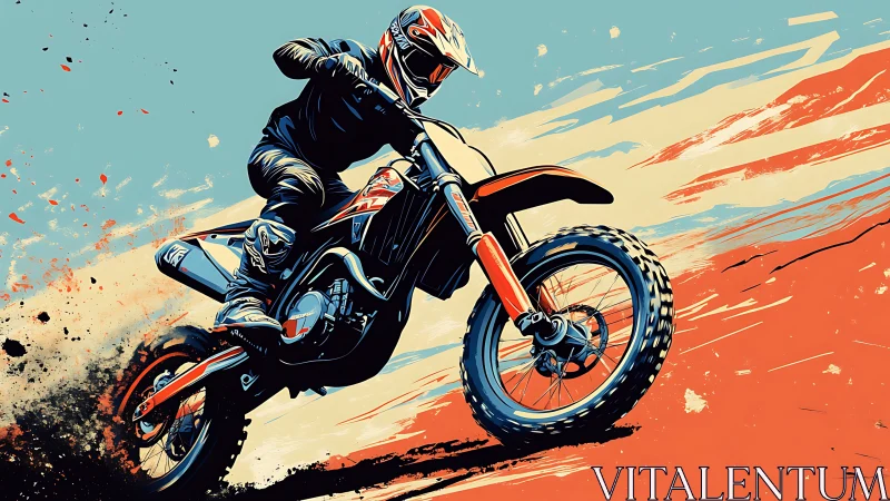 Dust-slinging rider carves neon trails across painted earth