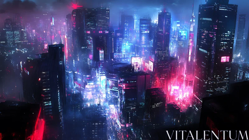 Neon cyberpunk megacity pulses under storm-dark skyline.