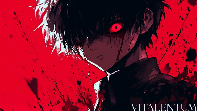 Red-eyed anime antihero emerges from violent crimson void