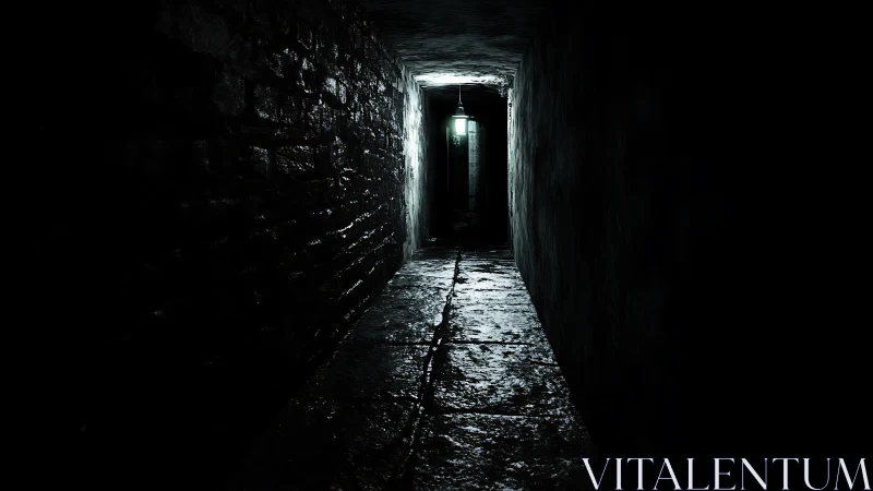 Whispering corridor under a single shivering bulb of doubt.