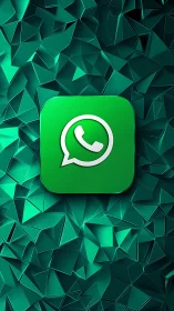 WhatsApp messenger app icon on geometric background