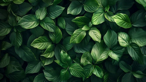 Lush green foliage texture with layered botanical depth.
