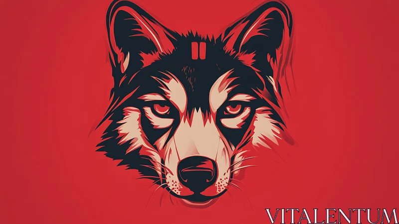 Scarlet night wolf emblem with bold graphic stare locked.