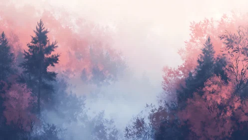 Misty Forest Morning: Where Dreams Meet the Trees.