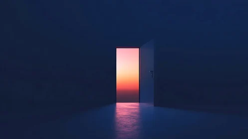 Door of dusklight opens into a neon-soaked horizon dream.
