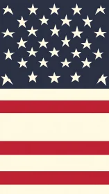 Minimalist reinterpretation of USA flag with offset stars field