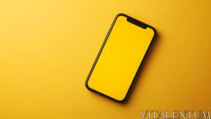 Smartphone Mockup on Yellow Background