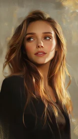 Warm sunlit portrait of a thoughtful young woman in motion.