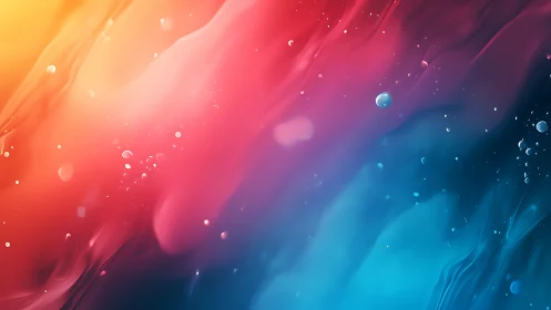 Liquid gradient waves blend warm and cool spectrum tones.