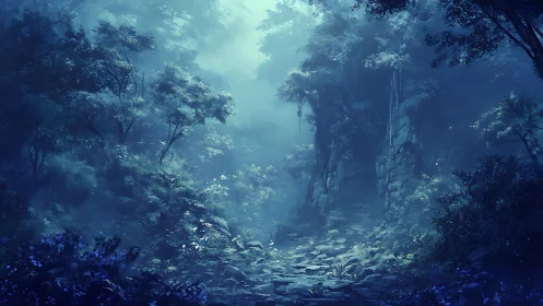 Misty Canyon Reveals Hidden Pathways Through Ancient Forest.