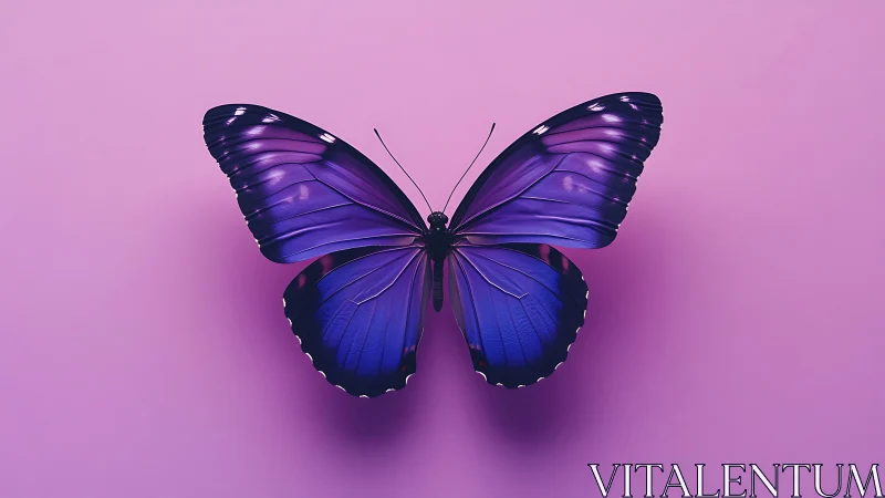 Vibrant purple butterfly rendered in clean digital minimalism