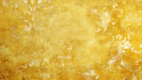 Ornate golden damask flourishes on textured backdrop.
