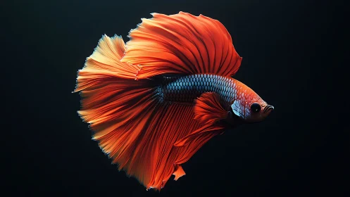 Digital rendering shows isolated betta fish with fins extended