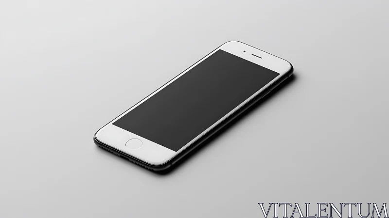 White and black smartphone mockup positioned at isometric angle.