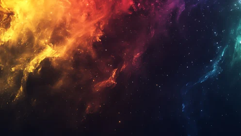 Vibrant cosmic nebula glows across deep star-filled space