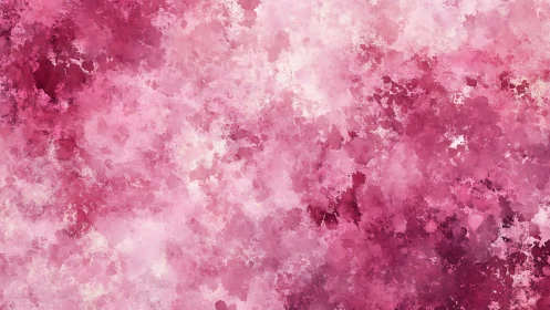 Granular pink watercolor field creates layered tonal depth